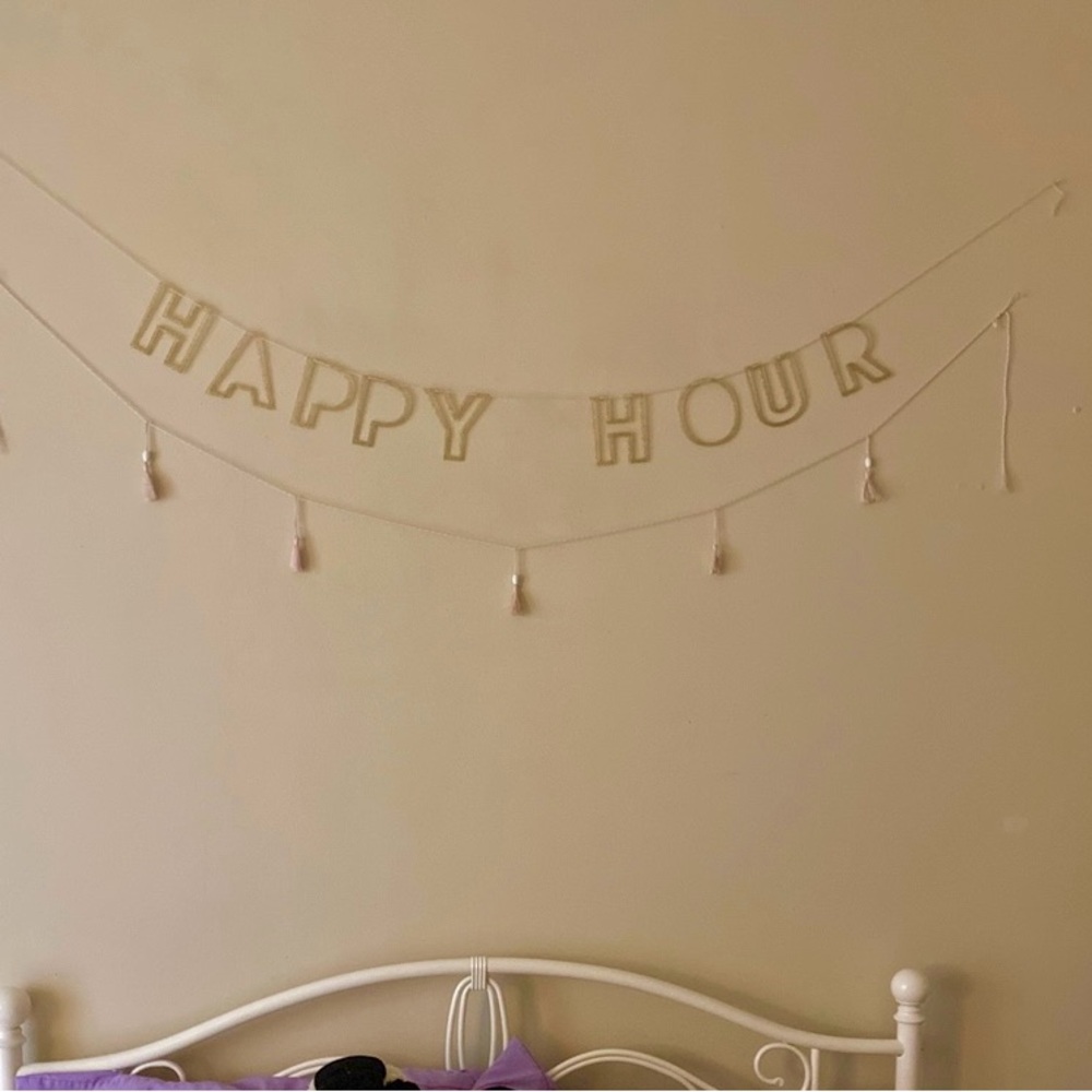 Gold 'Happy Hour' Wall Garland and Tassel Decorations